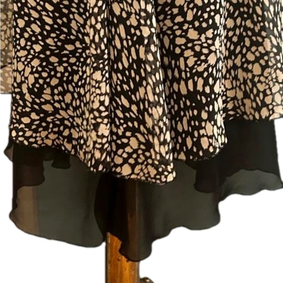 Small Cecico black & tan floral print spaghetti strap layered midi dress - Picture 10 of 13